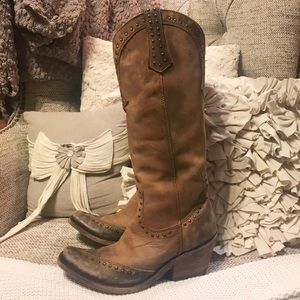 Liberty black tall American tan boots size 6